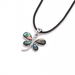 Dragonfly Handmade Abalone Shell Pendant Necklace with Dragonfly and Butterfly for Sweater Chain