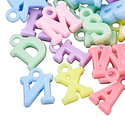 Letter A~Z Opaque Plastic Charms, Mixed Letters, Mixed Color, Letter, 13~14x5~13x4mm, Hole: 2mm, about 760pcs/200g