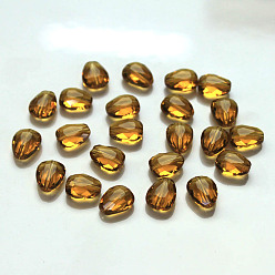 Sienna Imitation Austrian Crystal Beads, Grade AAA, Faceted, teardrop, Sienna, 8x6x3.5mm, Hole: 0.7~0.9mm
