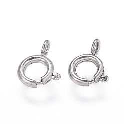 Нержавеющая Сталь Цвет Устойчивы к потускнению 304 застежки-пружины из нержавеющей стали, цвет нержавеющей стали, 9x6x3 мм, отверстие : 1.5 мм