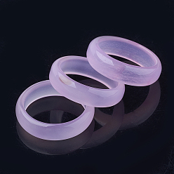 Pearl Pink Natural Agate Rings, Pearl Pink, Size 6~12(16~22mm)