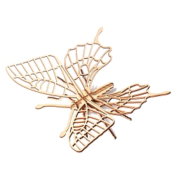 Butterfly Insect 3D Wooden Puzzle Simulation Animal Assembly, DIY Model Toy, for Kids and Adults, Butterfly, Finished Product: 17x17x17cm