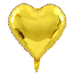 Gold Heart Aluminum Film Valentine's Day Theme Balloons, for Party Festival Home Decorations, Gold, 450mm