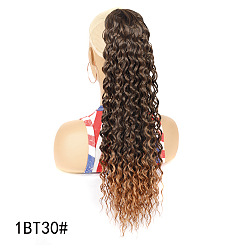 22 inches 1BT30 Длинные вьющиеся волосы, наращивание хвоста с помощью эластичного шнурка — варианты 16 дюймов и 22 дюймов