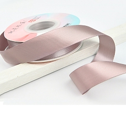 Розово-Коричневый 18m полиэфирные двусторонние атласные ленты, аксессуары для одежды, лента для упаковки подарка, розово-коричневый, 1 дюйм (25 мм), около 19.69 ярдов (18 м) / рулон