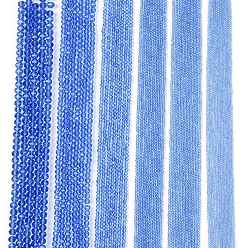 Светло-Голубой Стеклянные бусины, граненые, рондель, Небесно-голубой, 4 мм, отверстие : 0.9 мм, около 105~110 шт / нитка, 38~39 см