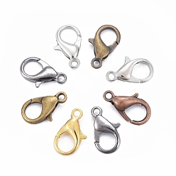Mixed Color Zinc Alloy Lobster Claw Clasps, Parrot Trigger Clasps, Mixed Color, Mixed Color, 14x8mm, Hole: 1.8mm