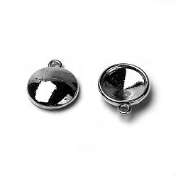 Черный Цвет Металла Тибетский сплав стиль плоские круглые шарма Rivoli XILION указал назад CHATON настройки горный хрусталь, металлический черный , пригодный для 12 мм горный хрусталь, 18x15x5 мм, отверстие : 2 мм.