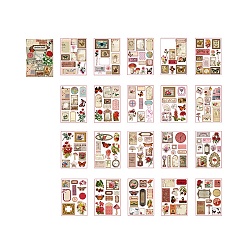 Flower 20 Sheets PET Transparent Scrapbook Decorative Paper Set, Journal Pocketbook Paper, Flower, 148x105mm