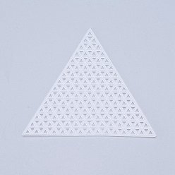 White Plastic Mesh Canvas Sheets, for Embroidery, Acrylic Yarn Crafting, Knit and Crochet Projects, Triangle, White, 7.5x7.5x1.4cm, Hole: 1.56x1.56mm