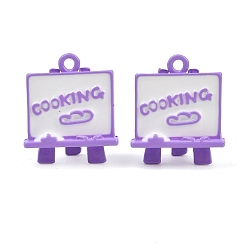 Фиолетовый Подвески из эмали и сплава, стойки покрытие, окрашеные, подвески для мольбертов, без кадмия, без никеля и без свинца, фиолетовые, 21x18x9 мм, отверстие : 1.8 мм