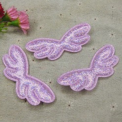 Pearl Pink Wings Sew on Fluffy Ornament Accessories, DIY Sewing Craft Decoration, Pearl Pink, 80x30mm