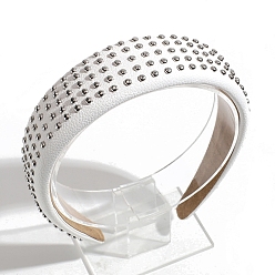 Черный Резинки для волос с заклепками из сплава, аксессуары для волос для женщин и девочек, чёрные, 153x132 мм