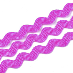 Magenta Polypropylene Fiber Ribbons, Wave Shape, Magenta, 7~8mm, 15yard/bundle, 6bundles/bag