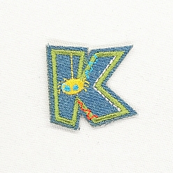 Letter K Computerized Embroidery Cloth Iron on/Sew on Patches, Costume Accessories, Appliques, Letter.K, 35x35mm
