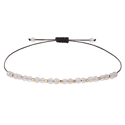 Хрусталь Браслеты из бисера ручной работы из натурального окрашенного кварцевого кристалла для женщин и мужчин, со стеклянными бисеринами, граненые, внутренний диаметр: 5/8 дюйм (1.5 см) ~ 1-1/8 дюйм (3 см)