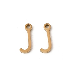 Letter J 304 подвески из нержавеющей стали, подвески с буквой az~z, ионное покрытие (ip), золотые, буква J, 8x3x1 мм, отверстие : 1 мм