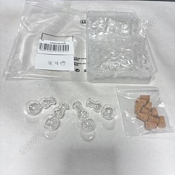 Другие 10 шт. прозрачные стеклянные бутылочки для загадывания желаний, шарик контейнеры, с 10шт пробкой, тыква форма, 3.25~3.35x1.55~1.6 см, отверстие : 6 мм