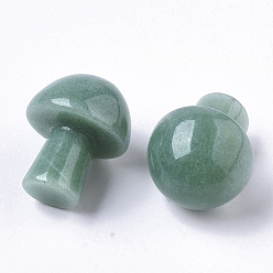 Зеленый Авантюрин Натуральный зеленый авантюрин гуаша камень, инструмент для массажа со скребком гуа ша, для спа расслабляющий медитационный массаж, неокрашенными, грибовидный, 21x16 мм