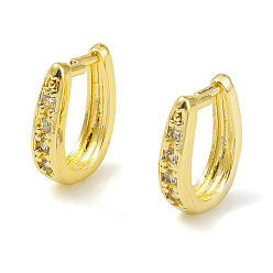 Прозрачный Реечное покрытие латунь паве кубический цирконий защелка на поручнях, без кадмия и без свинца, реальный 18 k позолоченный, прозрачные, 11.5x9.5x2.5 мм, штифты : 0.9 мм