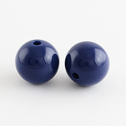Полуночно-синий Коренастый нежно круглый акриловые бусины, темно-синий, 12 мм, Отверстие : 2 мм , около 500 шт / 500 г