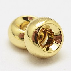 Real 18K Gold Plated Brass Spacer Rondelle Beads, Cadmium Free & Nickel Free & Lead Free, Real 18K Gold Plated, 5x3mm, Hole: 2mm