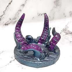 Стально-синий Украшения для пьедестала скульптуры из смолы осьминога, держатель хрустального шара, для домашнего офисного стола, стальной синий, 71x70x60 мм