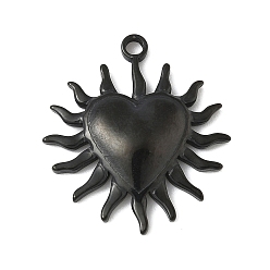 Черный Ионное покрытие (ip) 304 подвески из нержавеющей стали, шарма сердца, чёрные, 27x24x3.8 мм, отверстие : 2 мм