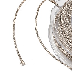 Светло-коричневый Полиэфирный металлический шнур, с рыбьей нитью внутри, круглые, загар, 1 мм