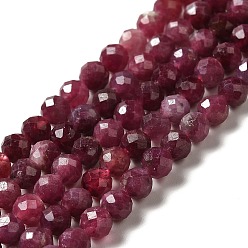Tourmaline Natural Red Tourmaline Beads Strands, Faceted, Round, Grade AA, 4~4.5mm, Hole: 0.7mm, about 93pcs/strand, 15.16''(38.5cm)