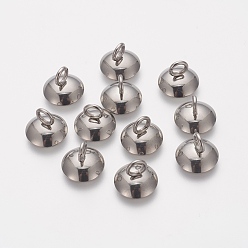 Stainless Steel Color 304 Stainless Steel Bead Cap Pendant Bails, for Globe Glass Bubble Cover Pendant Making, Stainless Steel Color, 8x10mm, Hole: 3mm