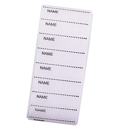 White Polyester Cotton Cloth Name Label Clothing Tags, Garment Accessories, White, 55x15mm, about 1.5m/roll
