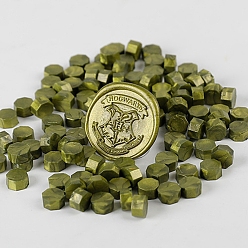 Olive Sealing Wax Particles, for Retro Seal Stamp, Octagon, Olive, Package Bag Size: 114x67mm, about 100pcs/bag
