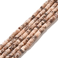 Fossil Natural Fossil Beads Strands, Heishi Beads, Flat Round/Disc, 4x2mm, Hole: 1mm, about 195~197pcs/strand, 15.83''(40.2cm)