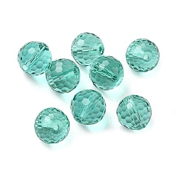 Средний Бирюзовый Стекло k9 стекло, имитация Австрийские кристаллические шарики, граненый (128 граней), круглые, средне бирюзовый, 10 мм, отверстие : 1.5 мм