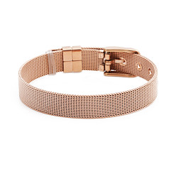 Rose gold Stainless Steel Bracelet with Micro-inlaid Zircon Rainbow Bracelet - European and American Style
