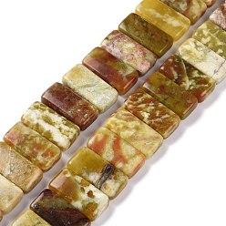 Other Jade Natural Dragon Blood Jabe Beads Strands, Rectangle, 10x20x5.5mm, Hole: 1mm, about 20pcs/strand, 7.99''(20.3cm)
