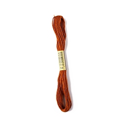 Chocolate Polyester Embroidery Threads for Cross Stitch, Embroidery Floss, Chocolate, 0.15mm, about 8.75 Yards(8m)/Skein