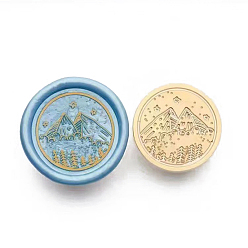 Mountain Golden Tone Wax Seal Alloy Stamp Head, for Invitations, Envelopes, Gift Packing, Mountain, 16~30x18~30mm