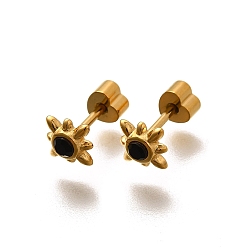 Реактивный Самолет Ионное покрытие (ip) 304 серьги-гвоздики из нержавеющей стали, со стразами, реальный 14 k позолоченный, солнце, струя, 6.5x6.5 мм