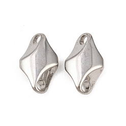 Rhombus 201 подвески из нержавеющей стали, цвет нержавеющей стали, не тускнеет, ромб, 15.5x9.5x4 мм, отверстие : 2.5 мм