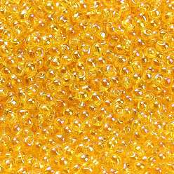 (DP252) Transparent Yellow AB Миюки 3.4мм капельные бусины, японский бисер, прозрачные цвета AB, (dp252) прозрачный желтый ab, 3.4x3 мм, отверстие : 0.65 мм, Около 180 шт / 10 г