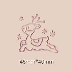 Deer Christmas Theme Transparent Resin Stamps, DIY Handmade Soap Stamp Chapters, Clear, Reindeer Pattern, 4.5x4cm