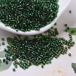 (DB0148) Argent Doublé ÉMeraude Perles miyuki delica, cylindre, perles de rocaille japonais, 11/0, (db 0148) émeraude bordée d'argent, 1.3x1.6mm, trou: 0.8 mm, environ 20000 PCs / sachet , 100 g / sac