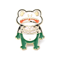 White Enamel Pin, Alloy Brooch for Backpack Clothes, Cadmium Free & Lead Free, Frog, White, 28x20x1.5mm