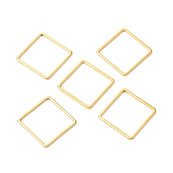 Golden 201 Stainless Steel Linking Rings, Square, Golden, 15.5x15.5x1mm
