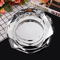 Silver Glass Ashtray, Home Office Tabletop Decoration, Geometric, Silver, 150x150mm