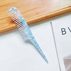 Blue powder Marble Texture Anti-Static Hair Comb with Acetate Tail for European and American Hairstyles