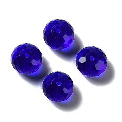 Средно-синий Стекло k9 стекло, имитация Австрийские кристаллические шарики, граненые, рондель, светло-синий, 12x8 мм, отверстие : 1 мм
