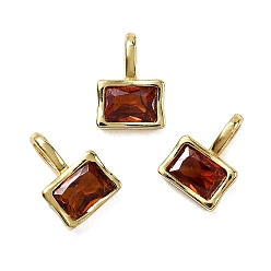 Красный Прямоугольник латуни микро проложит кубических прелести диоксида циркония, стойки покрытие, долговечный, без кадмия и без свинца, золотые, красные, 10.5x7.5x4 мм, отверстие : 4x2.5 мм